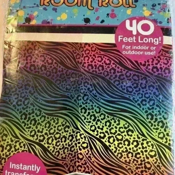 Nwt rainbow animal print scene setters room roll 40 feet long - Picture 1 of 5
